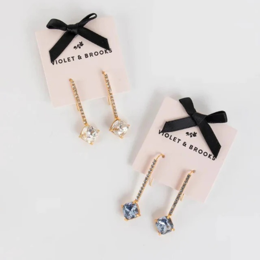 Blue Brooke Crystal Drop Earring - Picture 3 of 3